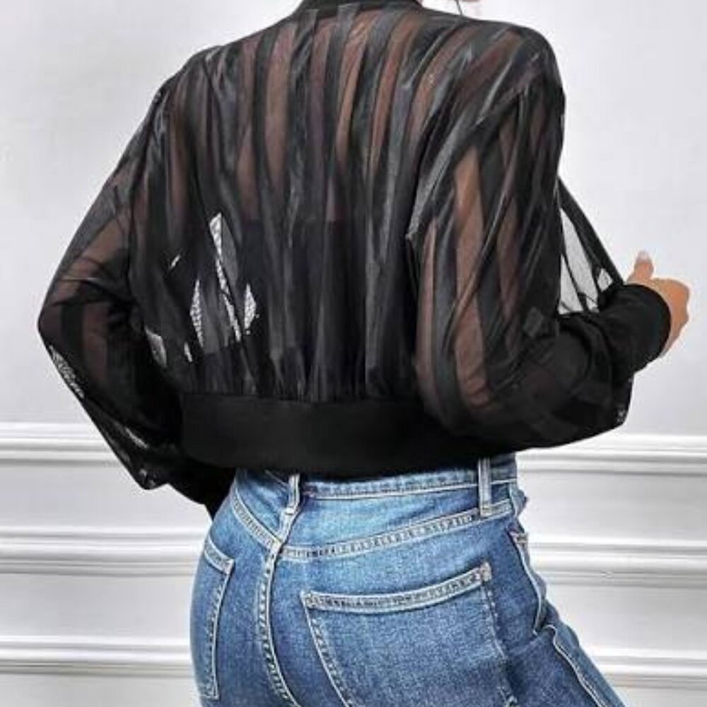 RW&CO. Sheer Black Blouse